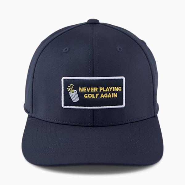 Never Playing Golf Again Golf Cap, Navy Blazer-White Glow, large-ZAF