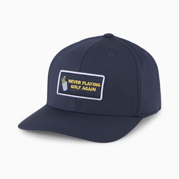 Never Playing Golf Again Golf Cap, Navy Blazer-White Glow, large-ZAF
