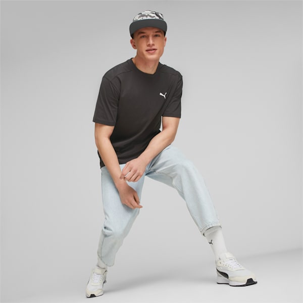 PUMA Flat Brim Cap, PUMA Black-Cool Light Gray-Cool Mid Gray-AOP, large-ZAF