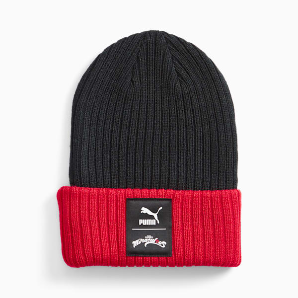 PUMA x MIRACULOUS Youth Beanie, PUMA Black-AOP, large-ZAF