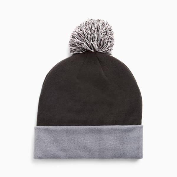 WRMLBL Men's Golf Removable Pom Beanie, PUMA Black-Slate Sky, large-ZAF