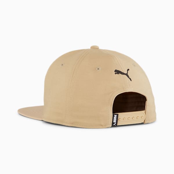 Essentials Flat Brim Cap, Prairie Tan-PUMA Black, large-ZAF