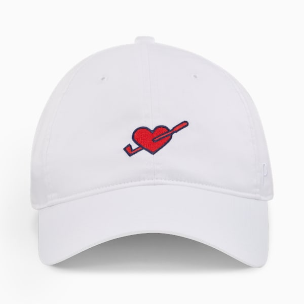 Love Golf Dad Cap, White Glow-Strong Red, large-ZAF