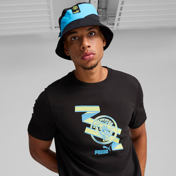 Manchester City ftblCULTURE+ Bucket Hat, PUMA Black-Magic Blue, large-MEX