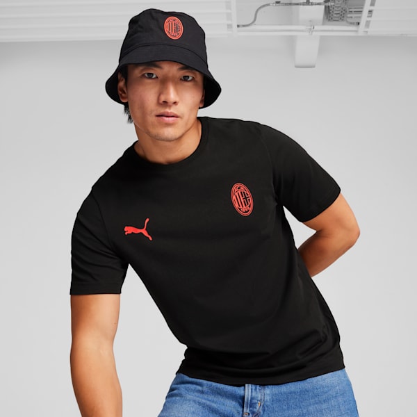 AC Milan ftblESSENTIALS Bucket Hat, PUMA Black-For All Time Red, large-ZAF