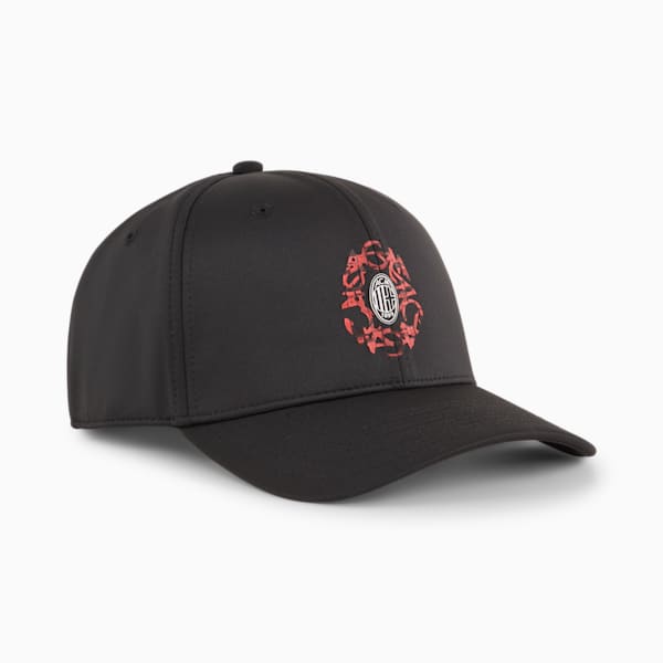 Gorra con visera AC Milan ftblCULTURE+ para hombre, PUMA Black-For All Time Red, large-ARG