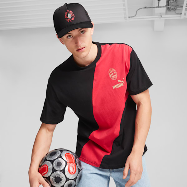 Gorra con visera AC Milan ftblCULTURE+ para hombre, PUMA Black-For All Time Red, large-ARG