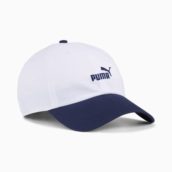 ESS No. 1 Colour Block Dad Cap, PUMA White-PUMA Navy, large-MEX