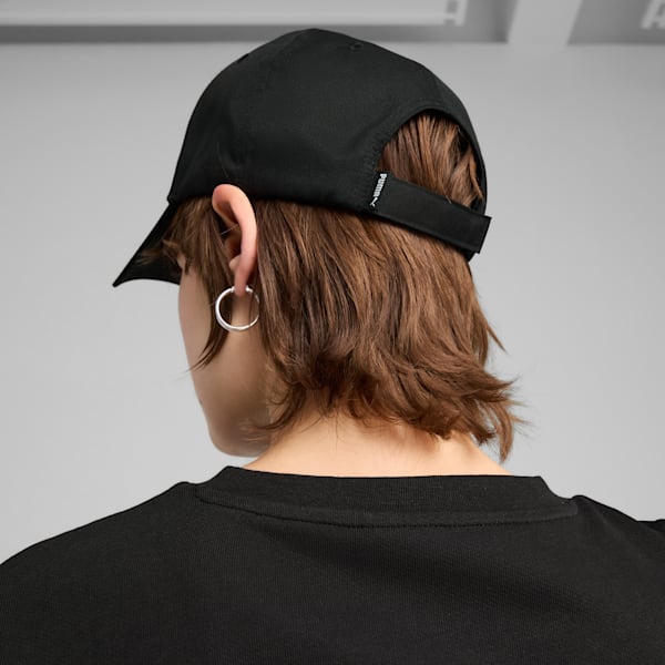 Essentials Metal PUMA Cat Baseball Cap, Puma Black, large-ZAF