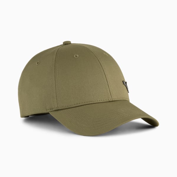 Essentials Metal PUMA Cat Baseball Cap, PUMA Olive, large-ZAF