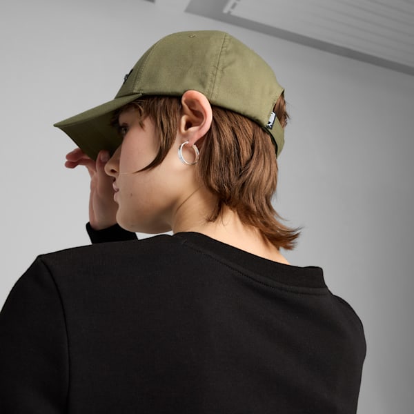 Essentials Metal PUMA Cat Baseball Cap, PUMA Olive, large-ZAF
