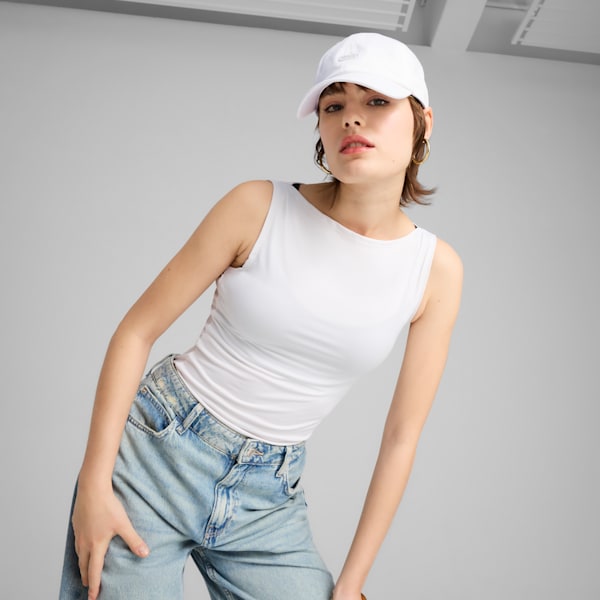 Essentials No. 1 Logo Patch Baseball Cap, PUMA White, large-ZAF