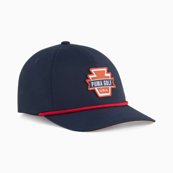 Interstate Golf Cap Men, Deep Navy-Red Fire, large-ZAF