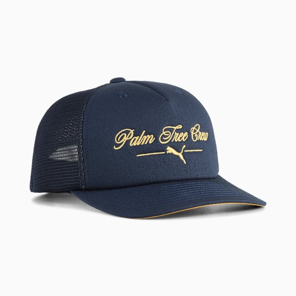 PUMA x PALM TREE CREW Performance Foam Trucker Golf Cap Men, Deep Navy, large-ZAF