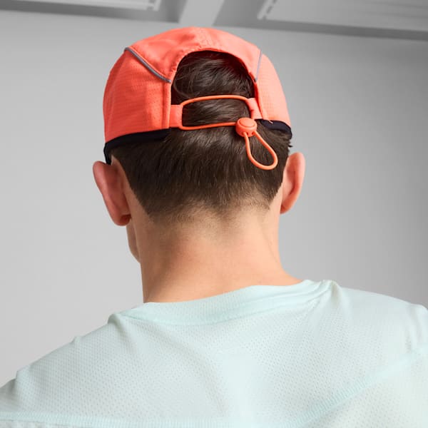 Runner Short Visor 5 Panel Cap, Glowing Red, large-ZAF