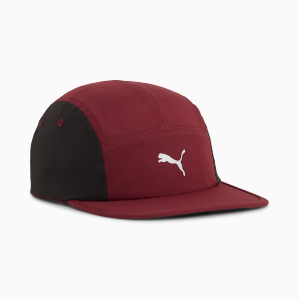 Essentials Running 5 Panel Cap, Ruby Shimmer, large-ZAF