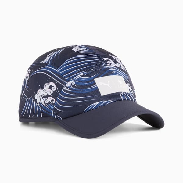 PUMA X SAYSKY Running 5 Panel Cap Unisex, New Navy-Feather Gray-AOP, large-MEX