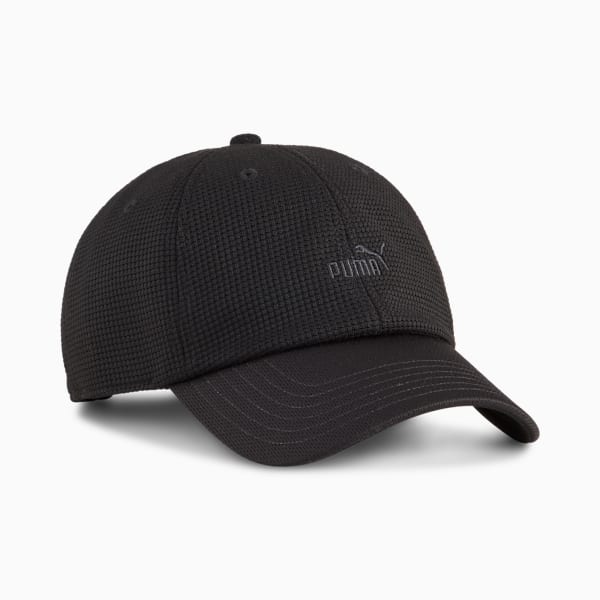 Essentials Elevated Baseball Cap, PUMA Black, large-ZAF