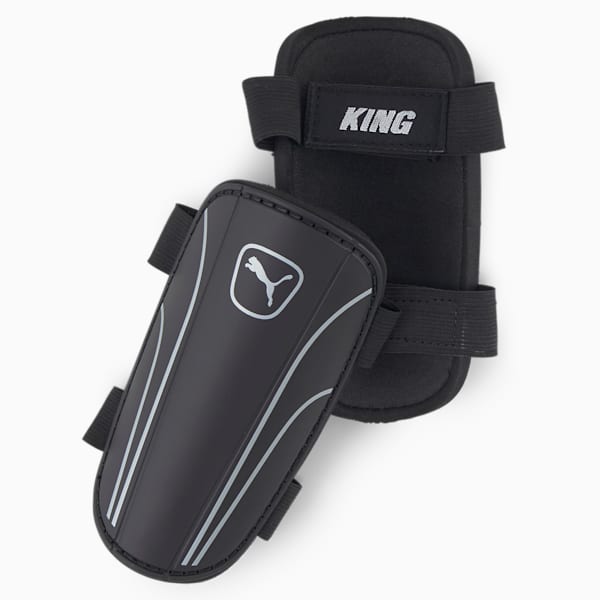 Canilleras King de fútbol con correa, Puma Black-Puma Silver, large-ARG