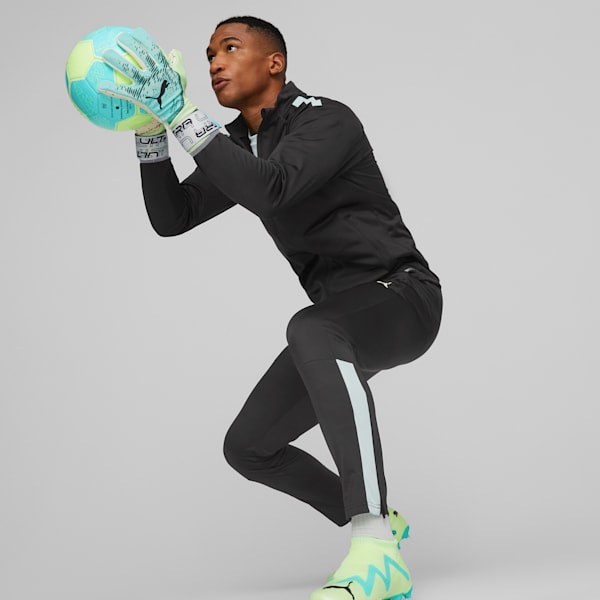 ULTRA Ultimate 1 Negative Cut Football Goalkeeper's Gloves, Electric Peppermint-Fast Yellow, large-ZAF