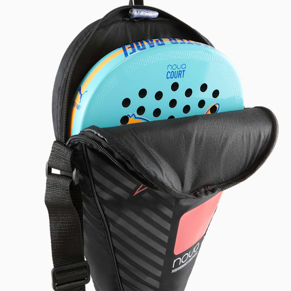 PUMA padel racket bag, Puma Black-Active Red-Puma White, large-MEX