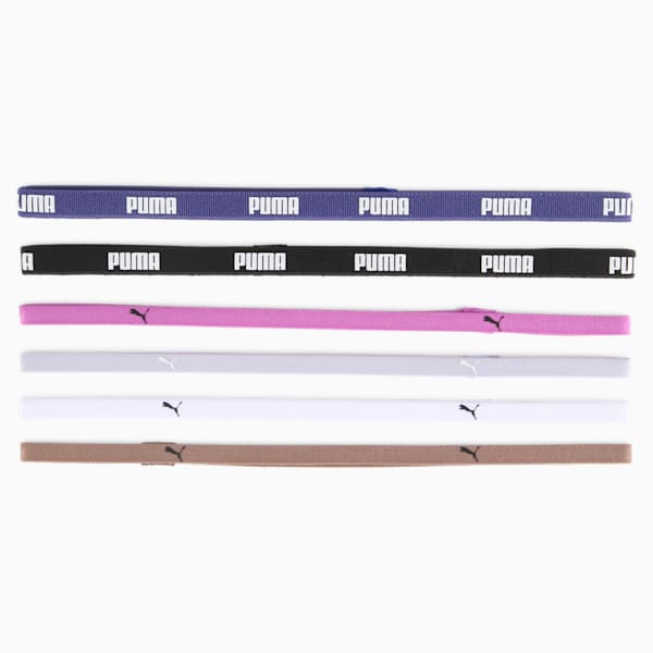 Training Women's Sportbands 6 Pack, PUMA Black-Blue Crystal-Wild Berry-Cool Weather-Dark Clove, large-MEX