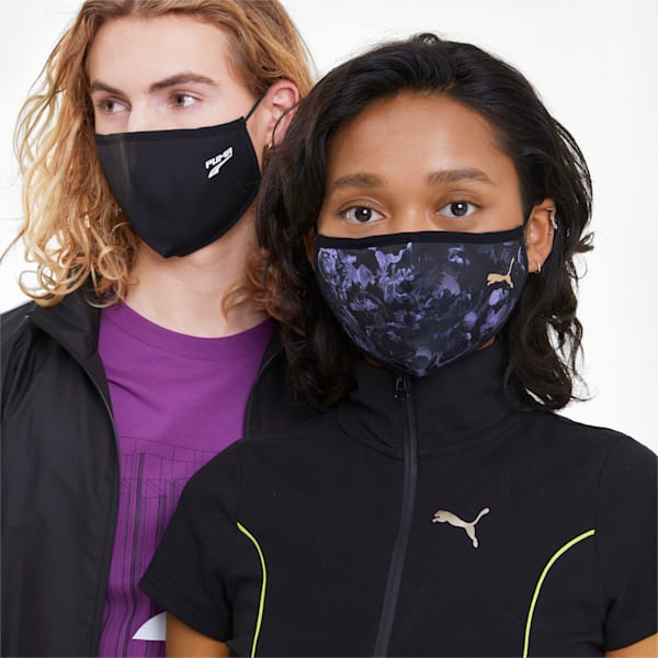 PUMA II Face Mask 2-Pack, Puma Black-Dark Dreams AOP, large-ZAF