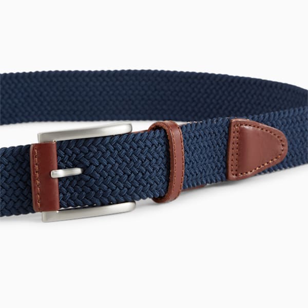 Braided Weave Men's Golf Belt, Deep Navy, large-ZAF