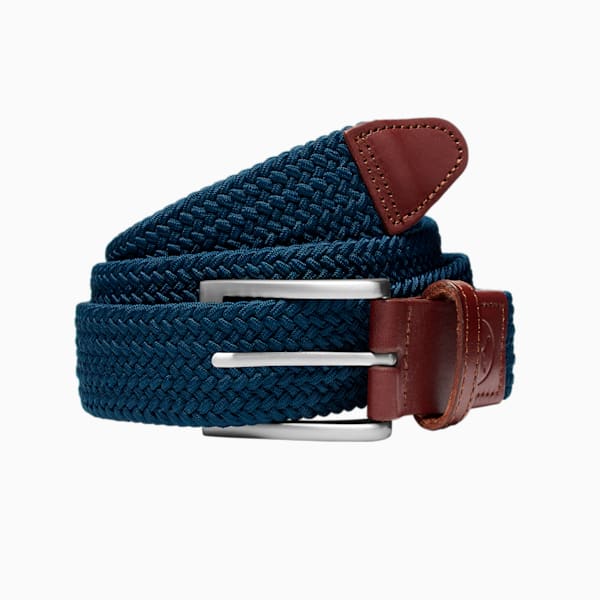 Braided Weave Men's Golf Belt, Deep Navy, large-ZAF