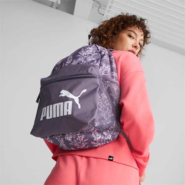 Phase Printed Backpack, Purple Charcoal-Floral AOP, large-ZAF
