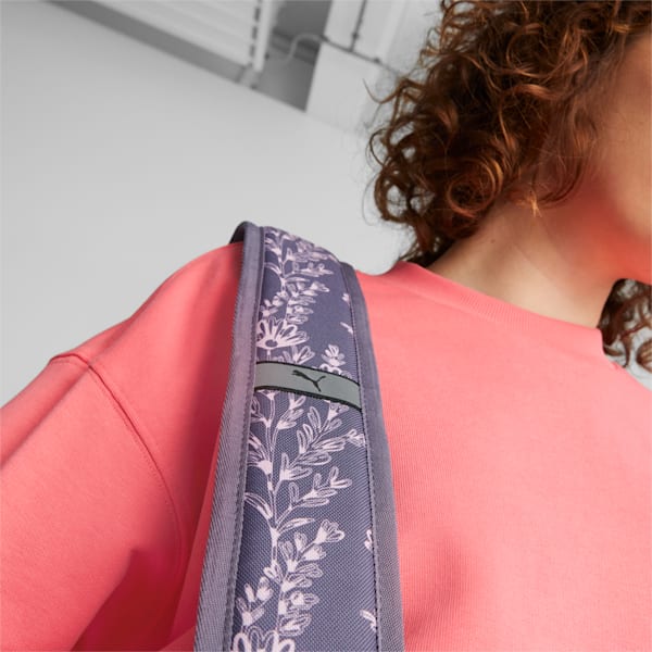Phase Printed Backpack, Purple Charcoal-Floral AOP, large-ZAF