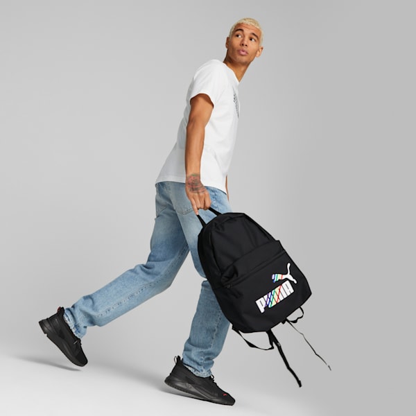Phase Printed Backpack, PUMA Black-Love is Love, large-ZAF