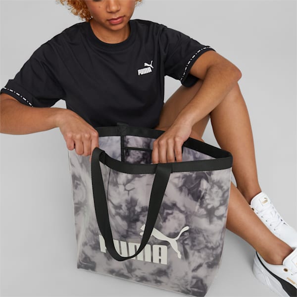 Bolso de mano Core Transparent, PUMA Black-Cloud AOP, large-ARG
