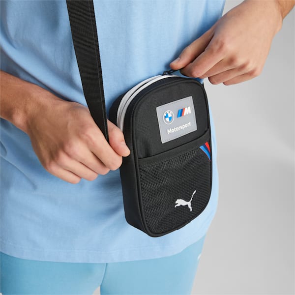 BMW M Motorsport Small Portable Bag, PUMA Black, large-ZAF