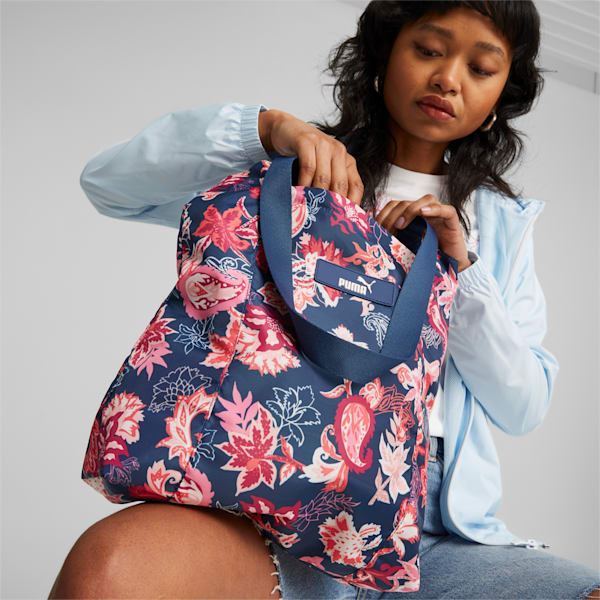 Core Pop Shopper, Persian Blue-floral AOP, large-ZAF