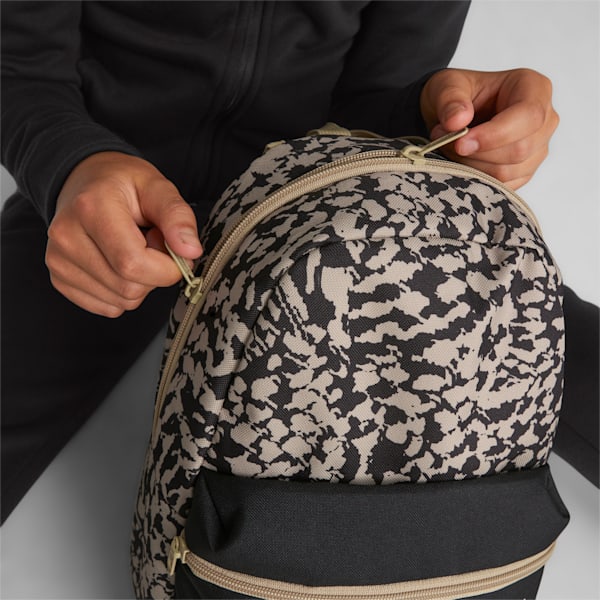 PUMA Phase Small Backpack, PUMA Black-Sand Dune-AOP, large-ZAF