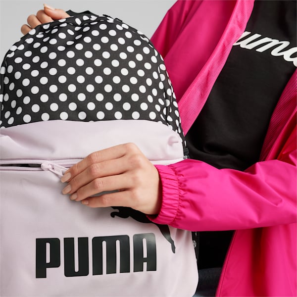 PUMA Phase Printed Backpack, PUMA Black-Polka Dot AOP, large-ZAF