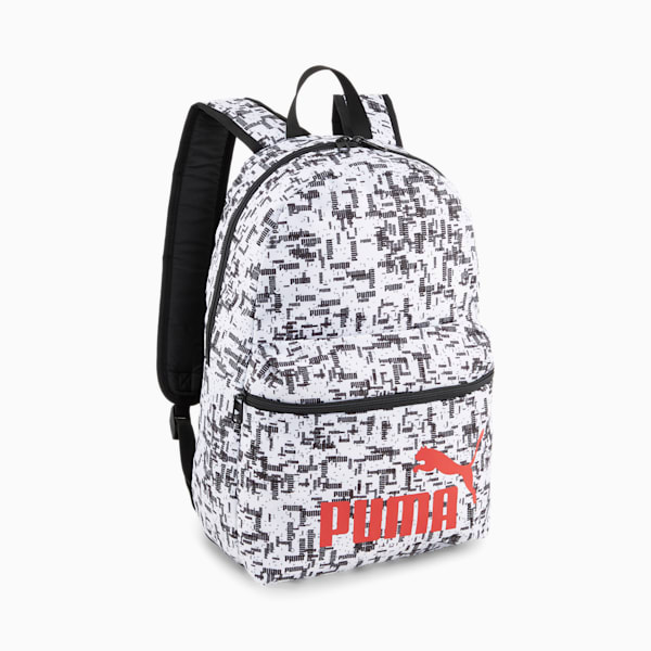 PUMA Phase Printed Backpack, PUMA Black-B&W AOP, large-ZAF