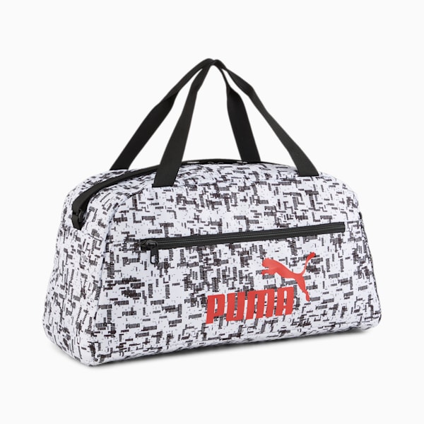PUMA Phase Printed Sports Bag, PUMA Black-B&W AOP, large-ZAF