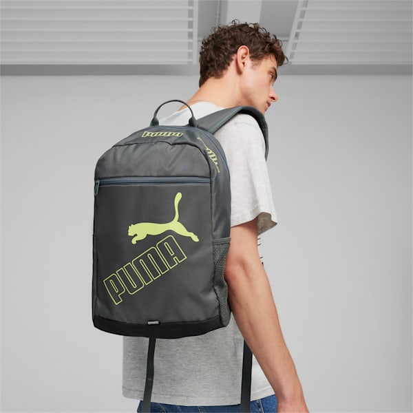 PUMA Phase Backpack II, Mineral Gray-Lime Sheen, large-ZAF