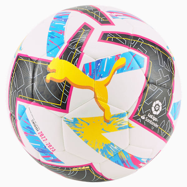 Pelota de fútbol La Liga 1 Orbita Hybrid, Puma White-Beetroot Purple-Blue Atoll, large-ARG