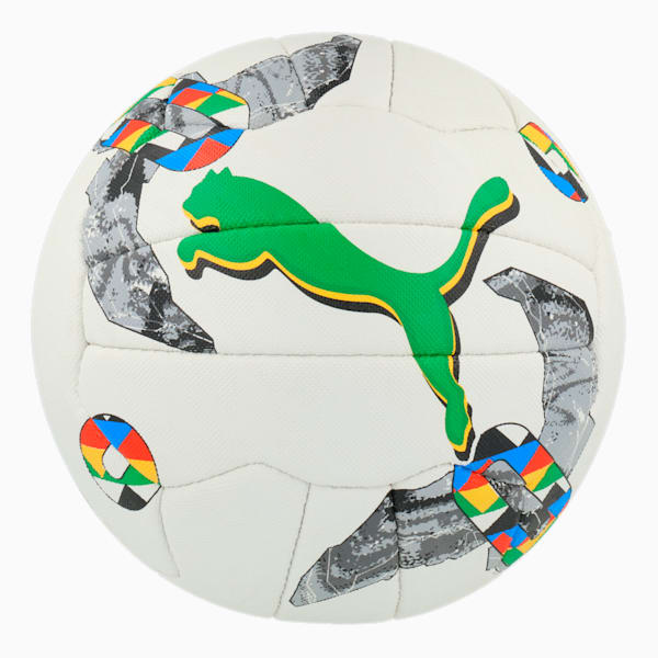 PUMA Orbita 3 Netball Training Ball, Puma White-Puma Black-Electric Blue Lemonade-Verdant Green, large-ZAF