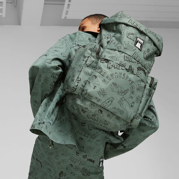 PUMA x RIPNDIP Backpack, Eucalyptus-AOP, large-ZAF