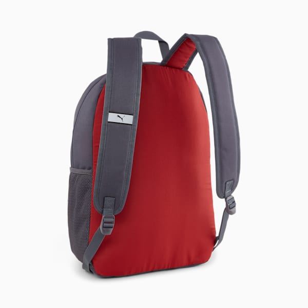 PUMA Phase Colorblock Backpack, Galactic Gray-Intense Red-PUMA White-Intense Red, large-ZAF