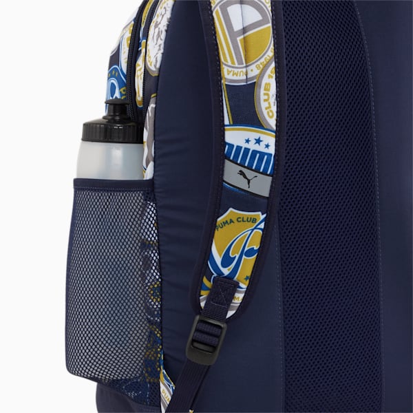 PUMA Academy Backpack, PUMA Navy-Soccer Badges AOP, large-ZAF