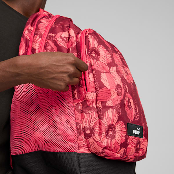 Mochila PUMA Academy, Intense Red-Floral AOP, large-ARG