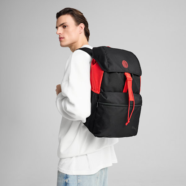 AC Milan ftblARCHIVE Football Backpack, PUMA Black-For All Time Red, large-MEX