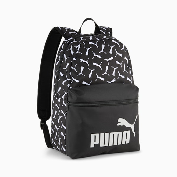 PUMA Phase All-Over Print 22L Backpack, PUMA Black-Puma Logo-AOP, large-ZAF