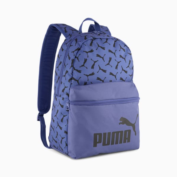 PUMA Phase All-Over Print 22L Backpack, Blue Crystal-Puma Logo AOP, large-ZAF