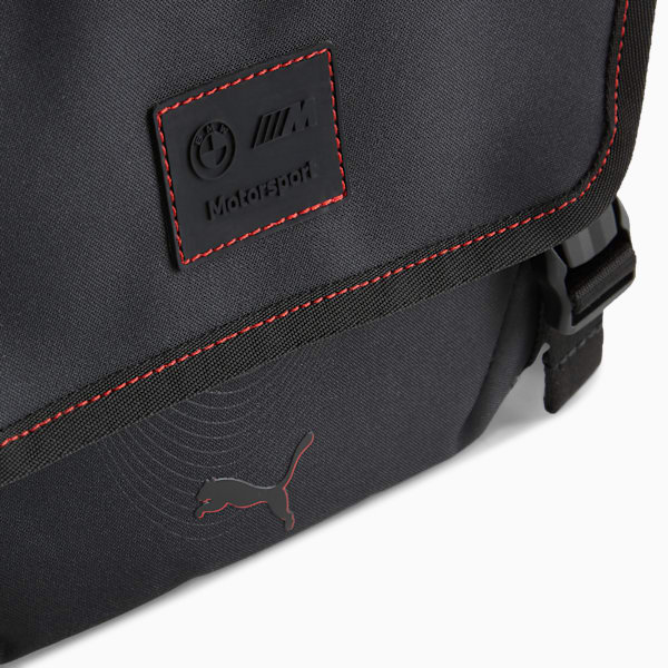 BMW M Motorsport LIFESTYLE 5L Small Messenger Bag, PUMA Black-AOP, large-MEX